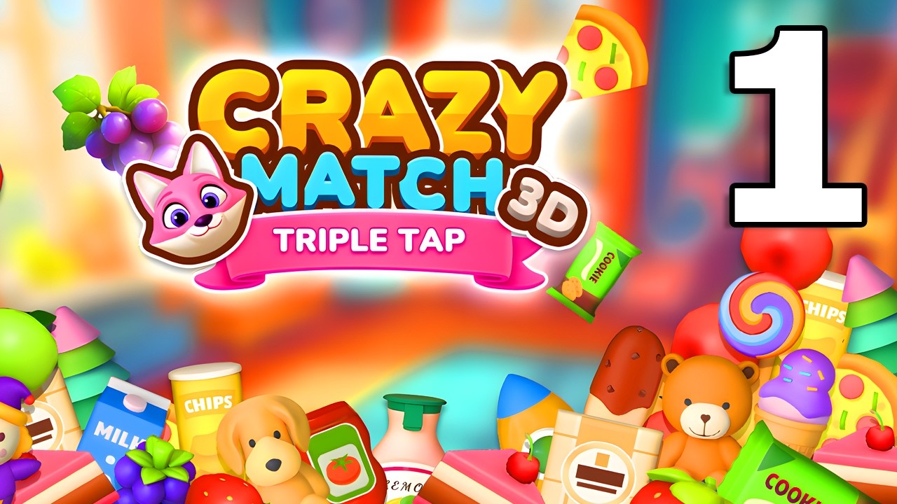 3D Crazy Match! Triple Tap Gameplay Walkthrough Part 1 | iOS, Android, Puzzle Game