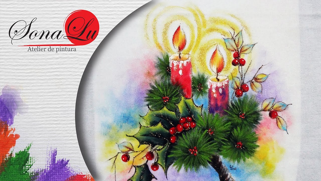 Aula 599 - Natal 2016 - Velas Natalinas em Pano de Prato