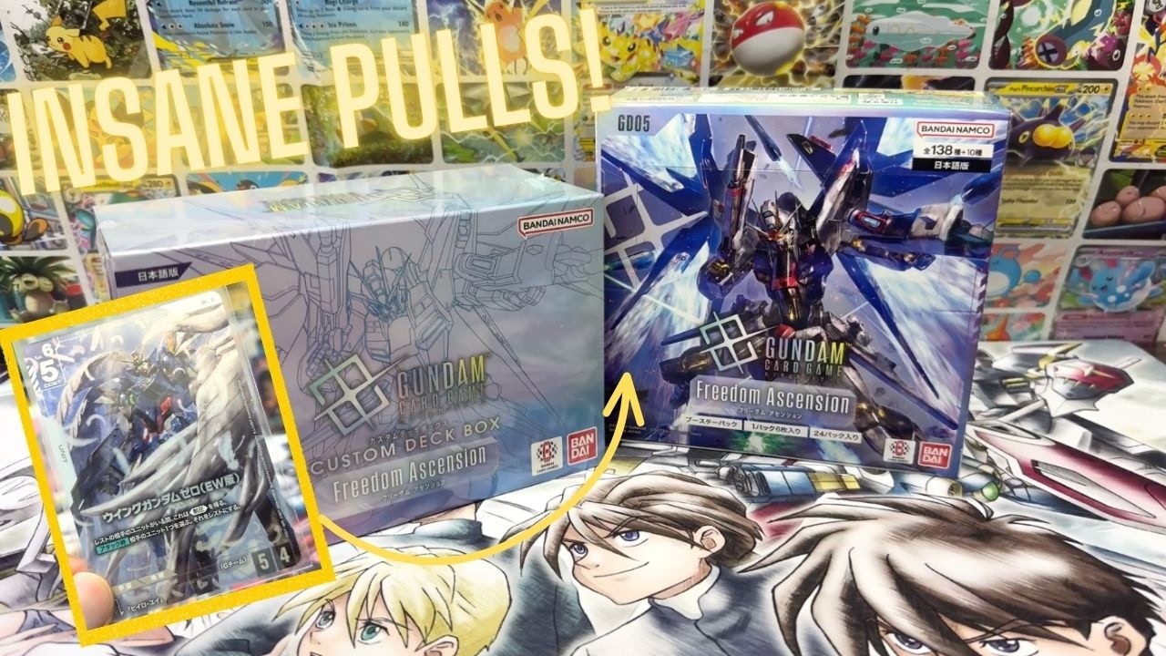 Распаковка Gundam Card Game [GD05]: Freedom Ascension Deck Build Box [SC01] и бустер-бокс