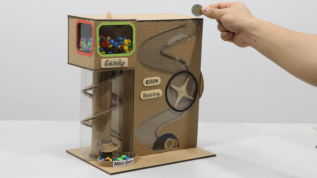 DIY Coin Saving with m&m Candy Vending Machine