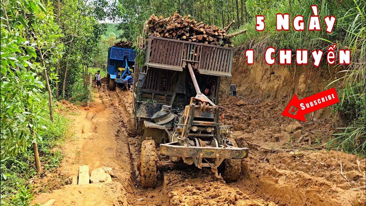 Căng thẳng từng giây | Bánh xe xoáy sâu trong bùn tài xế vẫn lì lợm bán lái 