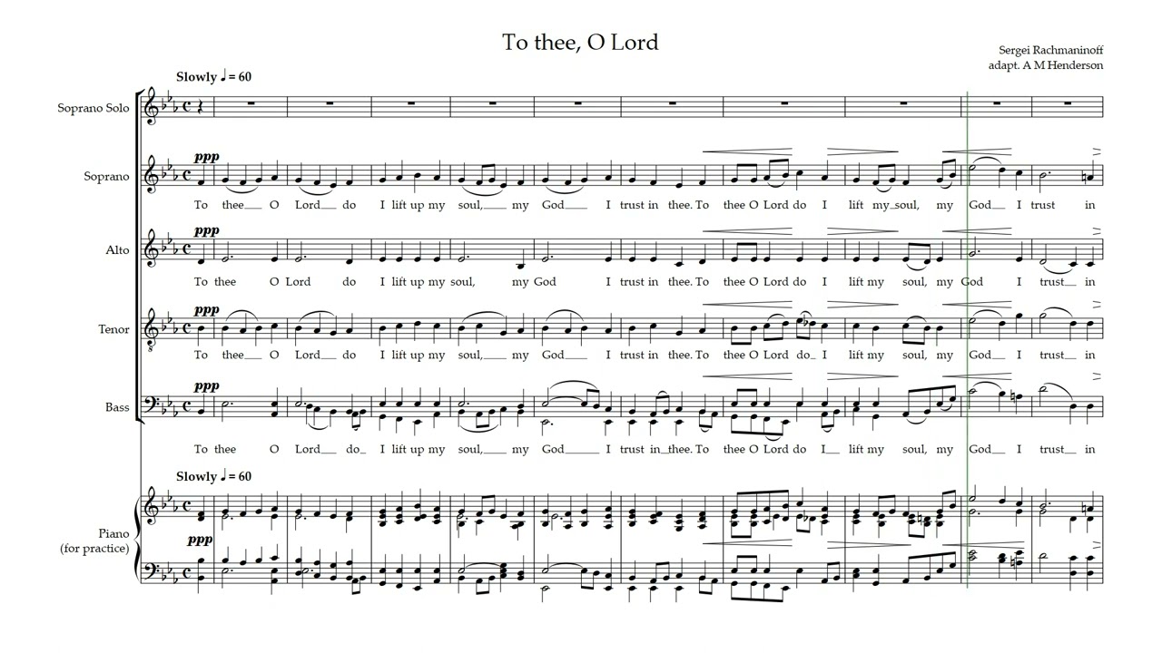 To thee, O Lord (Rachmaninov) - choral parts - tenor