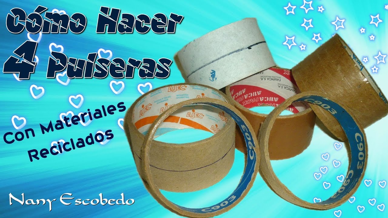 CÓMO HACER 4 PULSERAS CON MATERIALES RECICLADOS