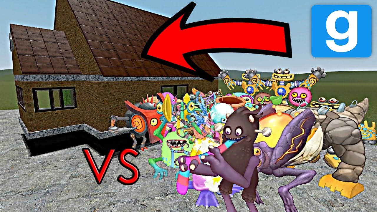 MY SINGING MONSTERS NEXTBOTS vs HOUSE and MOBILE HOME Part 2 (Garry's mod)