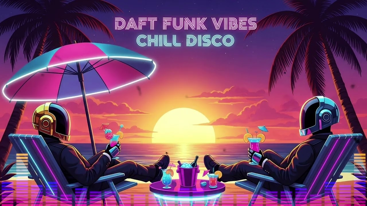🎧 ROBOTIC SUNSET GROOVE 💿 The Ultimate Daft Punk-Style Chill Disco x Beach Lounge Mix!