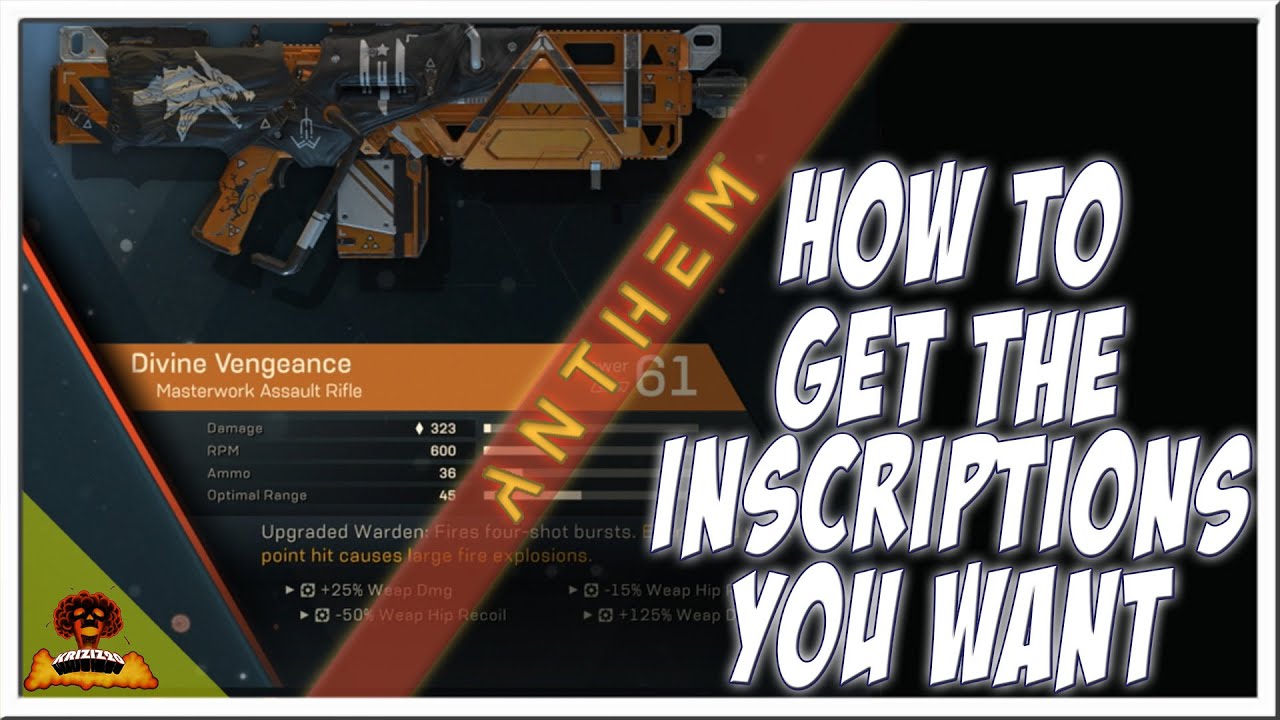 Anthem ► How to get the inscriptions you want! (Step by Step)