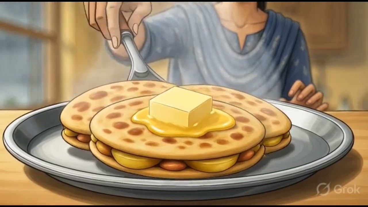 Rain on the Courtyard Roof — Temple Visit | Paratha | A Quiet Village Living | Indian Slow Living🌧️🍵