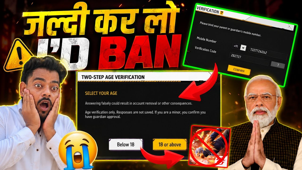 How To Complete Two-Step Age Verification Update, ID Ban?❌️😭 | Free Fire New Event | FF New Update 😱