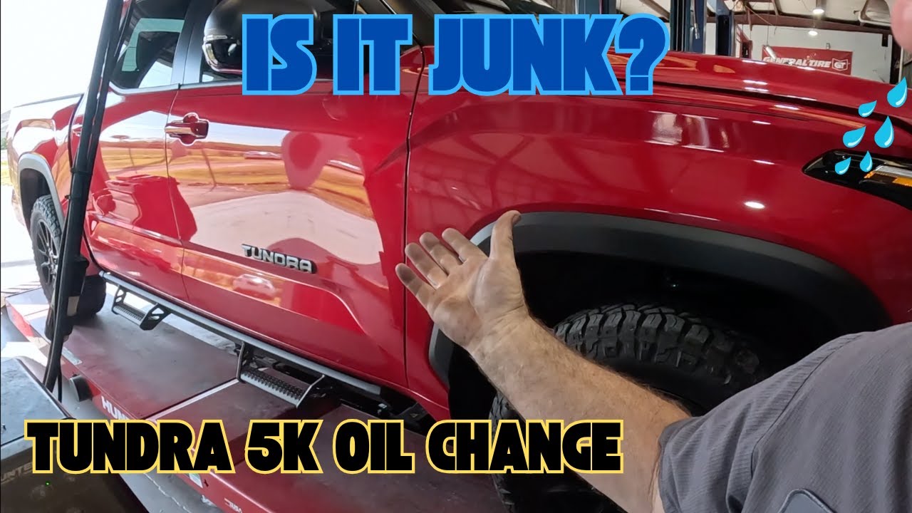 Let's Do an OIL change and look inside the oil filter for engine parts, 2024 TUNDRA, 5K Miles
