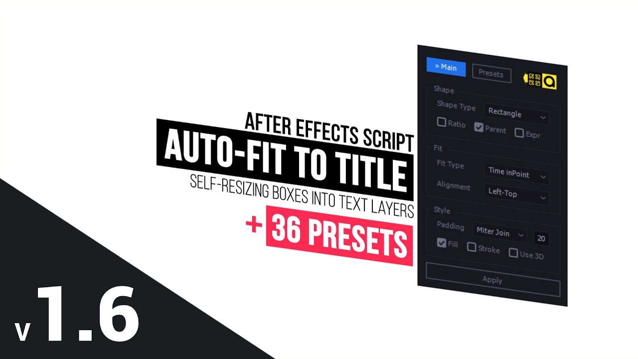 Auto-Fit to Title | Self-Resizing Boxes into Text Layers (After Effects Script)