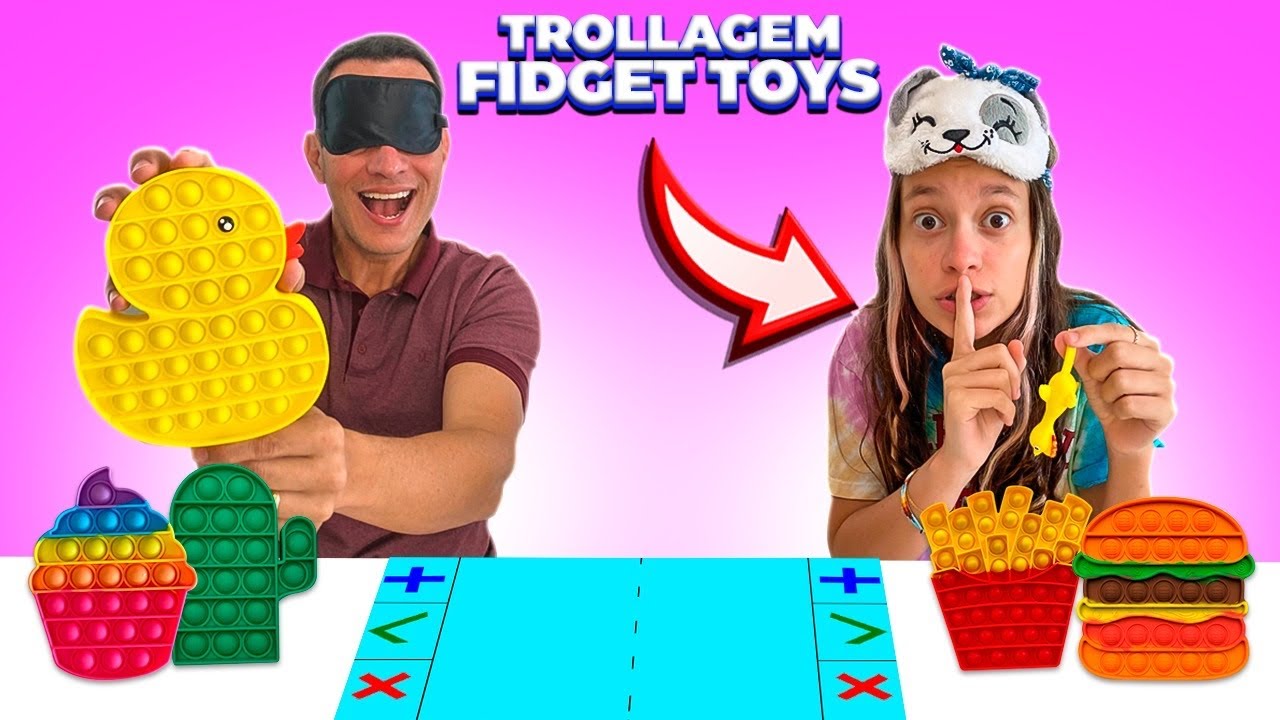 ENGANEI MEU PAI NAS TROCAS DE FIDGET TOYS DE OLHOS VENDADOS I TROCANDO FIDGET TOYS