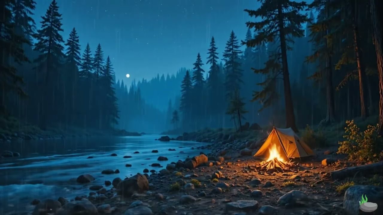 Stormy Rain Camping with Fireplace 🔥🌧️ | Ultimate Relaxing ASMR