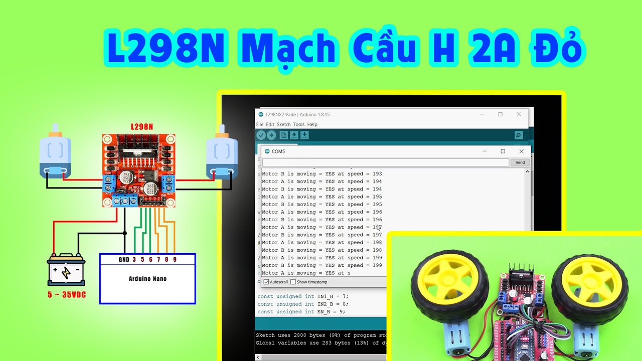 L298N Mạch Cầu H 2A Đỏ / L298N H-Bridge Motor Driver Red 2A