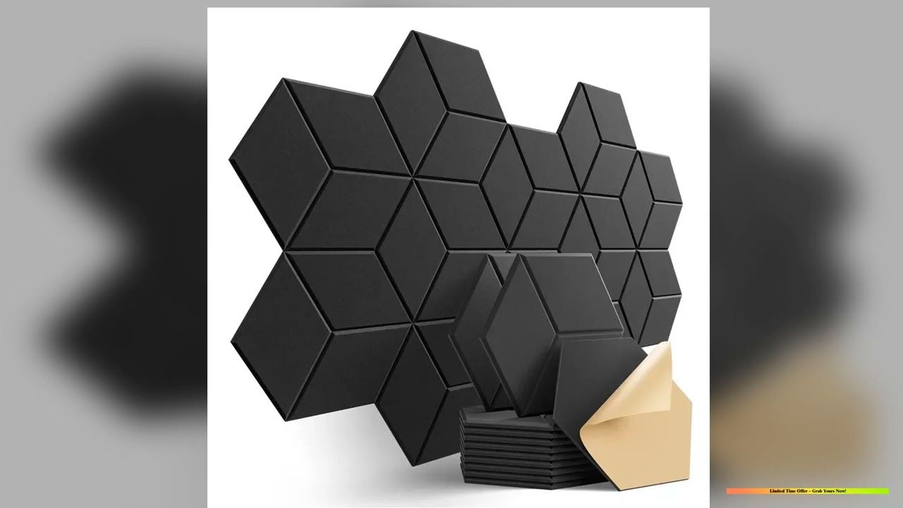 12 Pack HexagonalSelfadhesive Acoustic Panels Sound Proof Foam Panels YLined Design to Absorb