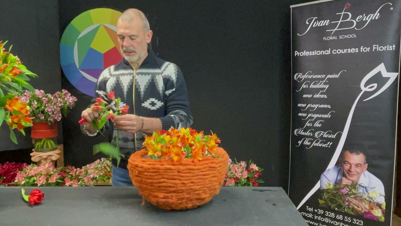 An orange alstroemeria piece created by Ivan Bergh