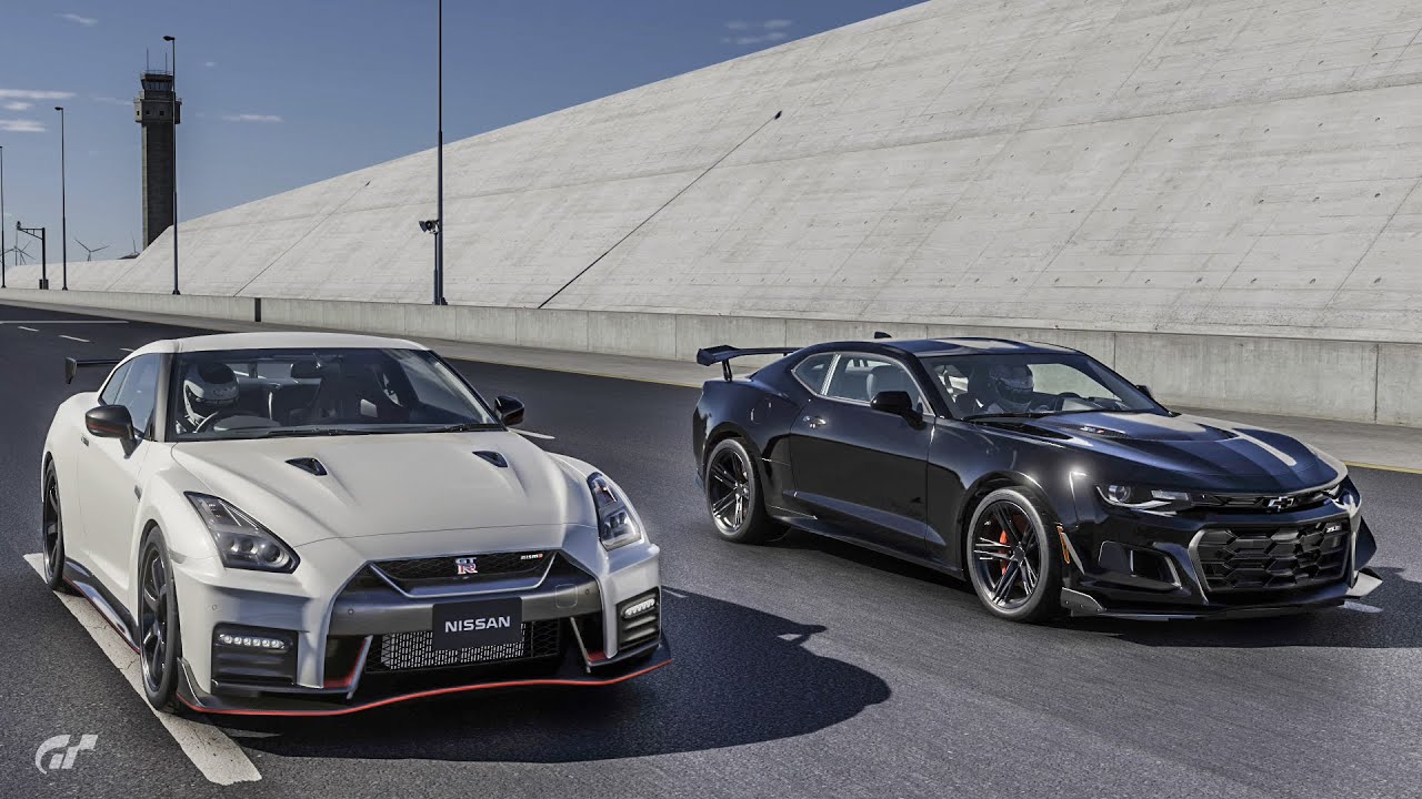Gran Turismo 7 Drag race: Nissan GTR Nismo vs Camaro ZL1 1LE