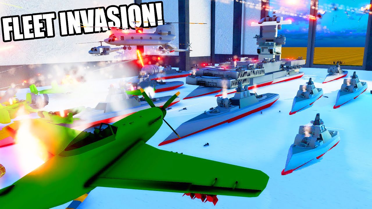 Army Men MEGA FLEET Beach Invasion Defense!? - Attack on Toys: Battle Simulator