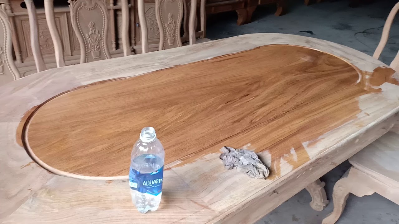 Bàn ăn gỗ gõ mẫu ovan 10 ghế giá rẻ chỉ 24t