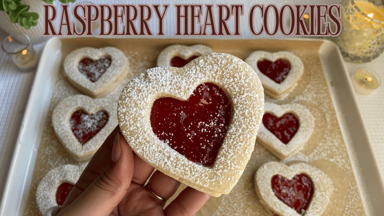 Raspberry Heart Linzer Cookies ♡ Bake With Me