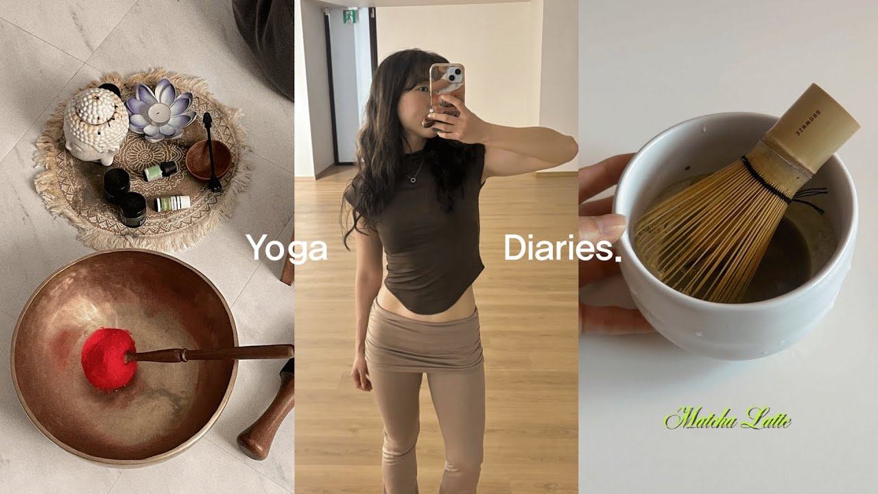 vlog. 배움엔 끝이 없다 I 요가강사 브이로그 I 주말에도 수업하고 싱잉볼 아로마 워크샵 수료하는 일상 I 또 요가복 하울..🛍️ I 말차 격불로 말차라떼 만들기  🍵