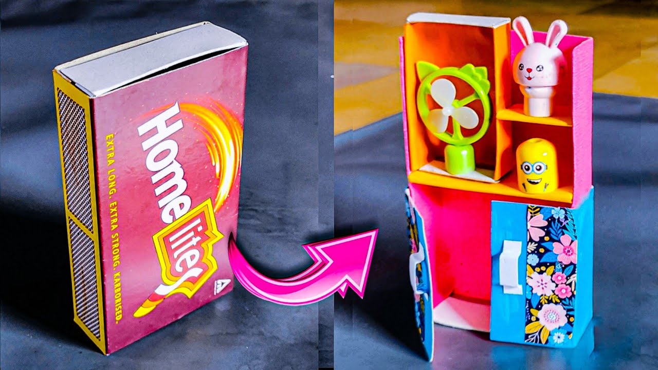 Mini Organizer from Matchbox | how to make organizer for barbie doll | miniature crafts for doll