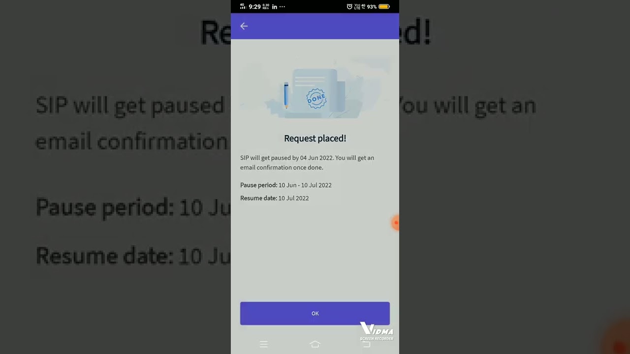 pausing  & restarting  an sip  in mutual fund through  finity  App