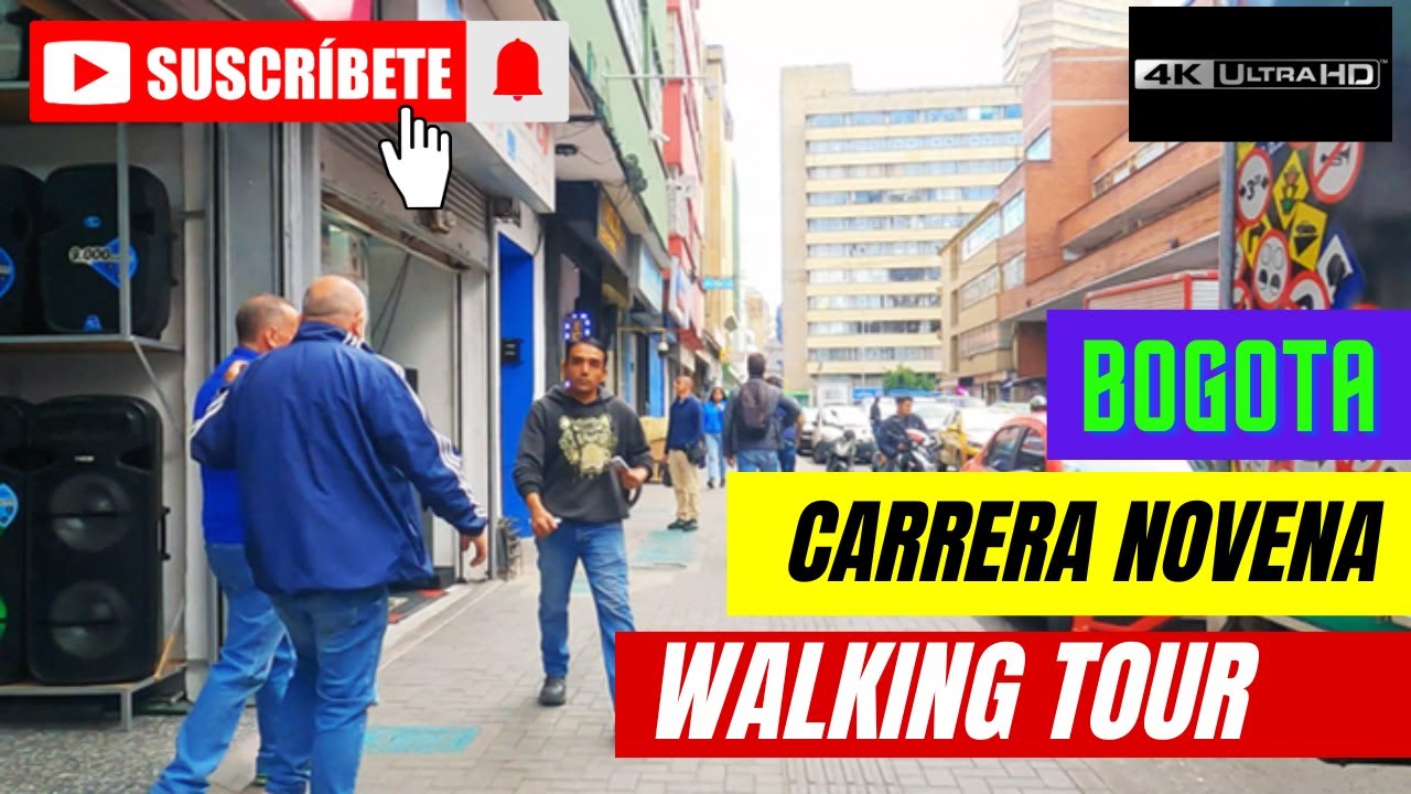 Conociendo  Walking Tour Recorrido pov Carrera novena Zona Comercial sonido luces gafas (BOGOTA) 4K