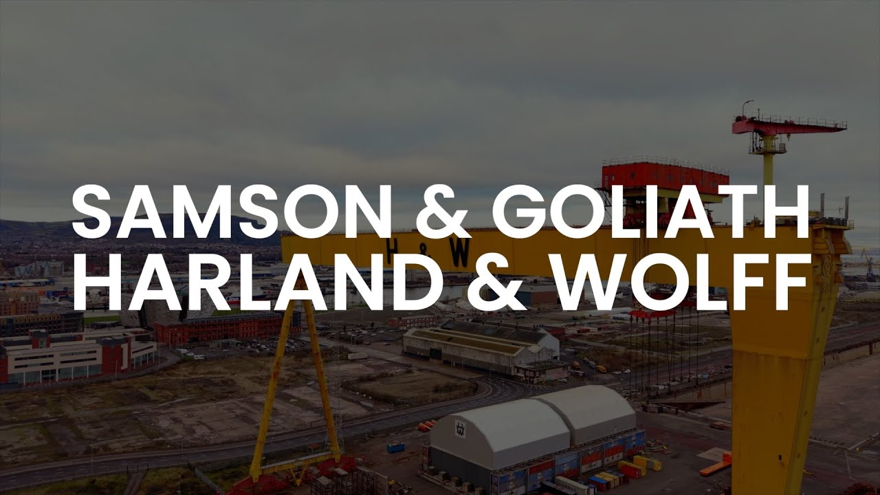 #SamsonandGoliath #Aerial Footage - #HarlandandWolff Cranes in Winter #4K #60FPS #StockFootage