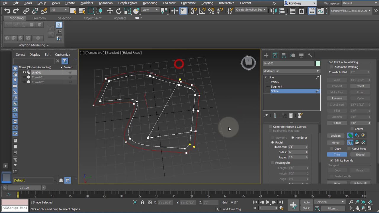 Учебное пособие по 3ds Max: линии и редактируемые сплайны