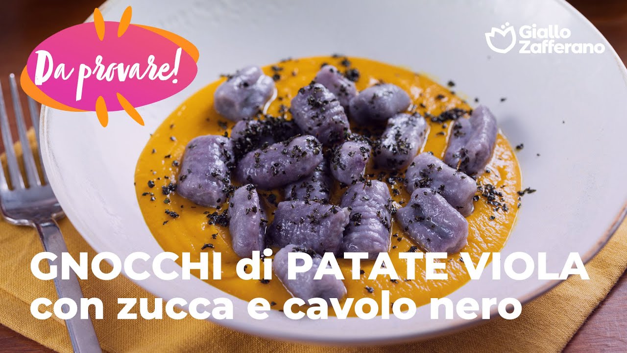 GNOCCHI di PATATE VIOLA con CREMA di ZUCCA e CAVOLO NERO😍💥