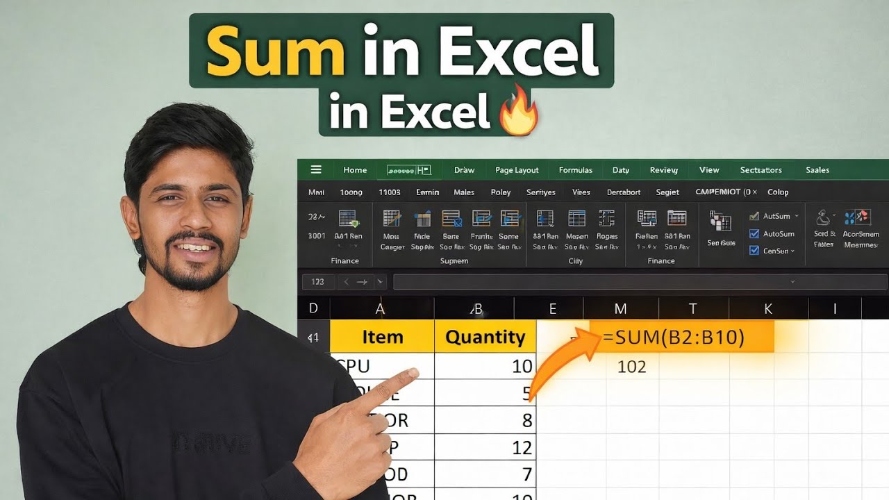 SUM Function in Excel | Excel Sum Formula for Beginners | Excel Tutorial Hindi