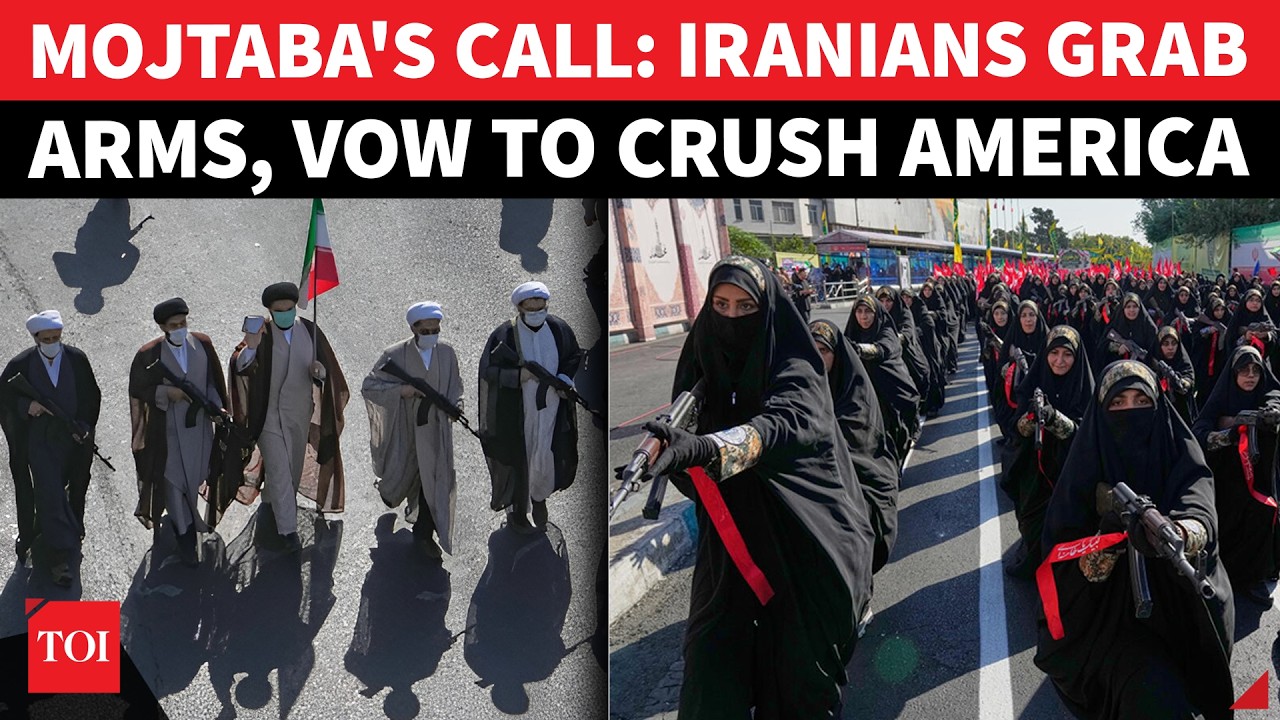 Mojtaba's 'War Call': Thousands Of Iranians Pick Up Arms, Dare US & Israel; 'Iran Is Superpower...'