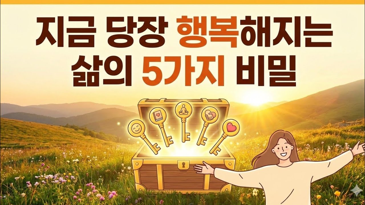 지금 당장 행복해지는 행복의 비밀 5가지 /삶 자체를 선택하고 즐겨야 행복합니다.