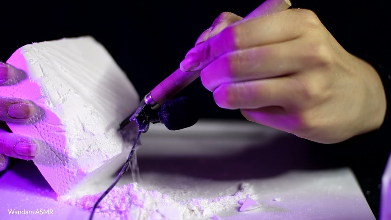 ASMR Carving, Destroying, Breaking Gym Chalk | (No Talking)