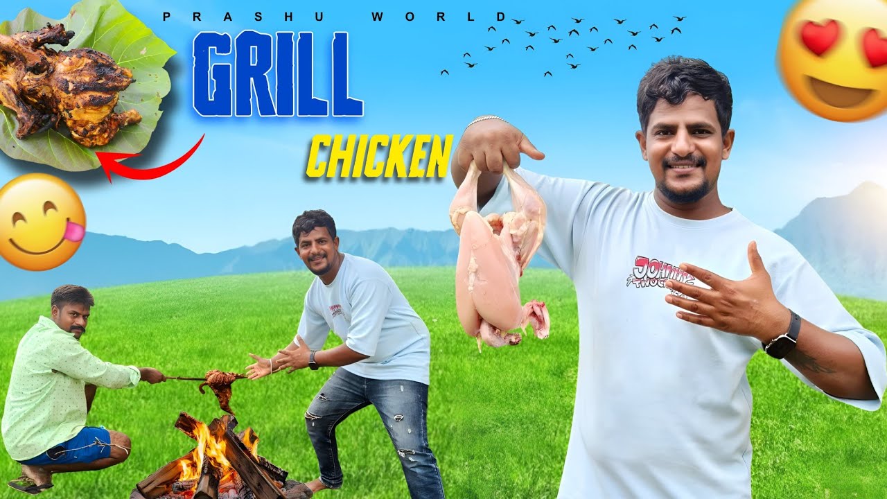 Grill Chicken On Charcoal Fire 🔥 || Juicy Spicy Chicken Recipe || Prashu World