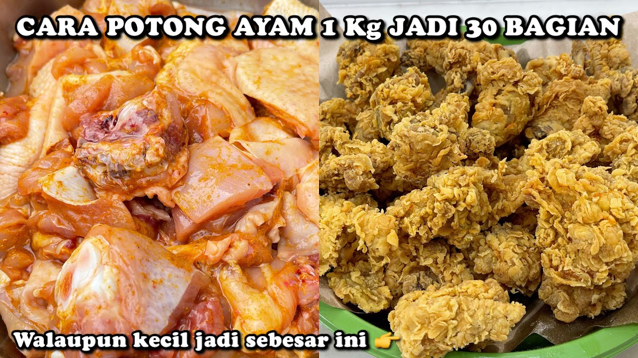 PEMBUKTIAN POTONG AYAM 1 KILO JADI 30 BAGIAN UNTUK AYAM GEPREK