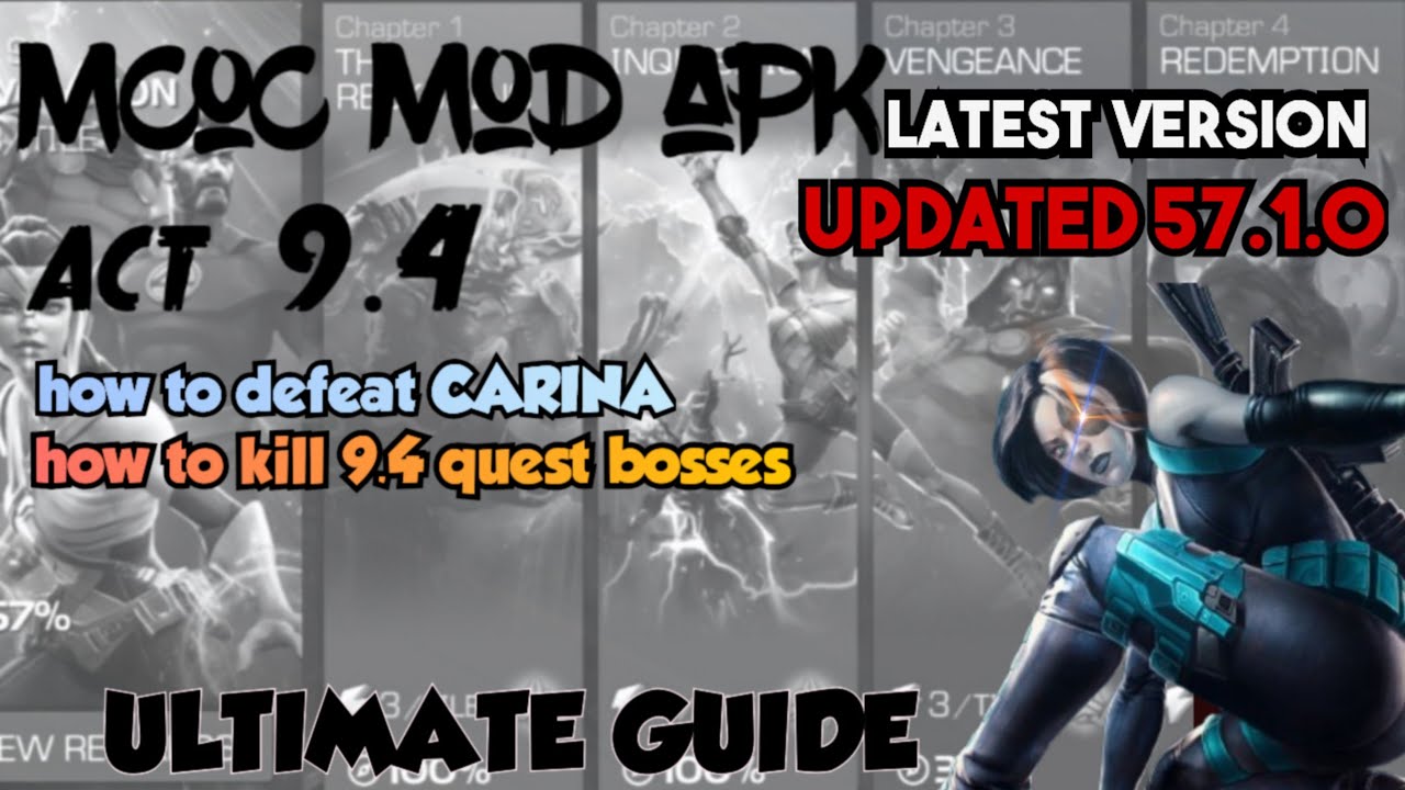 Mcoc mod | how to hack act 9 | how to defeat CARINA | 57.1.0 | ultimate guide of mcoc hack 😱😱