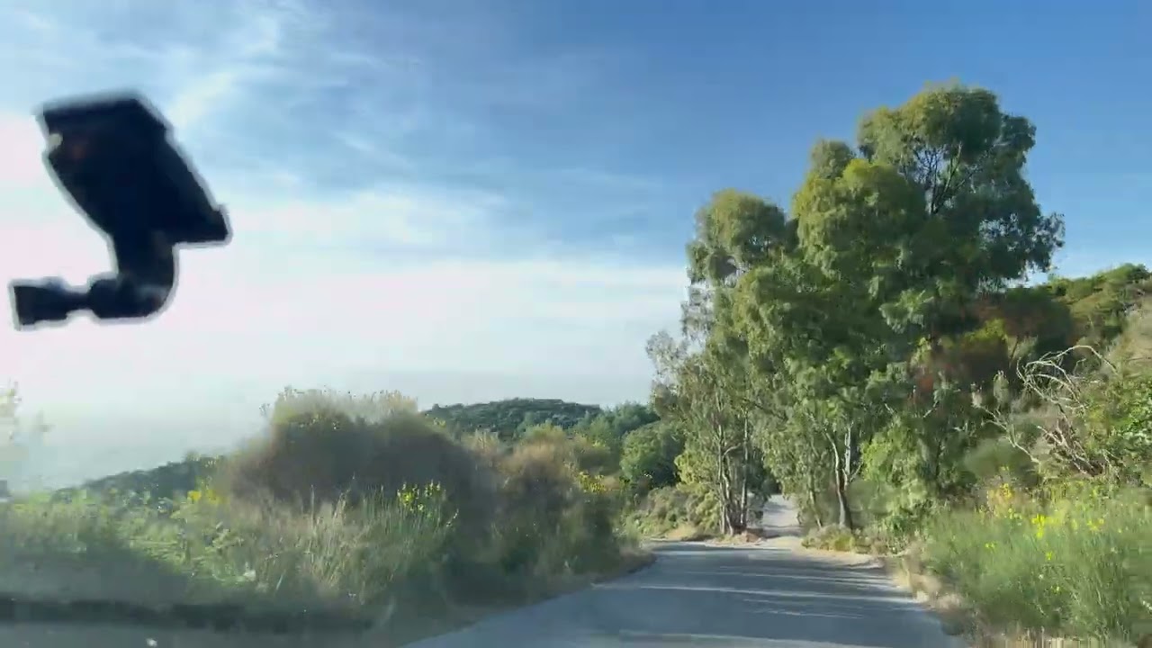 Karlovasi to Airport Samos in 4K, green scenery sea