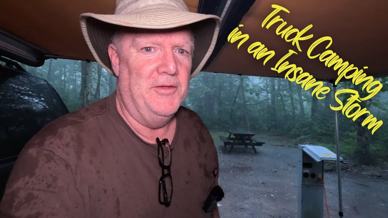 Solo Truck Camping in an Insane Storm, Heavy Rain #truckcamping #vanlife  #rainstorm