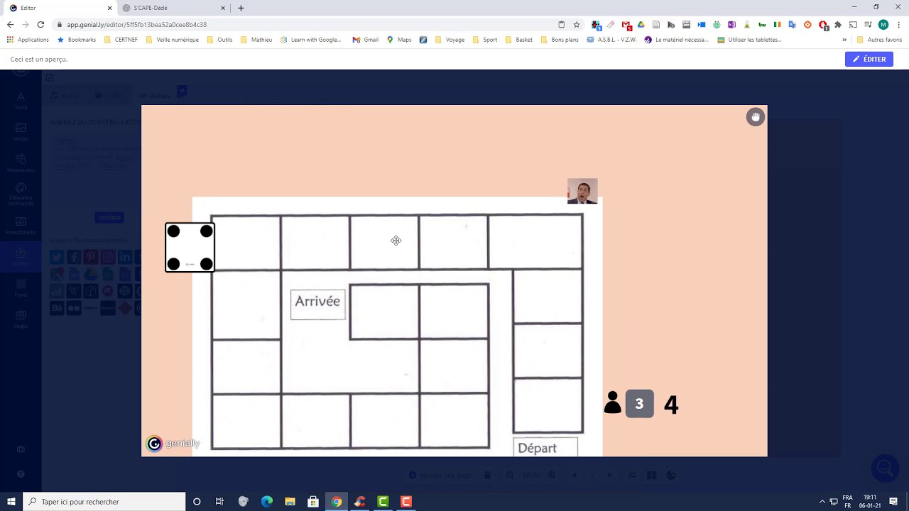 Vidéo 1: la création du plateau de jeu sur Genial.ly