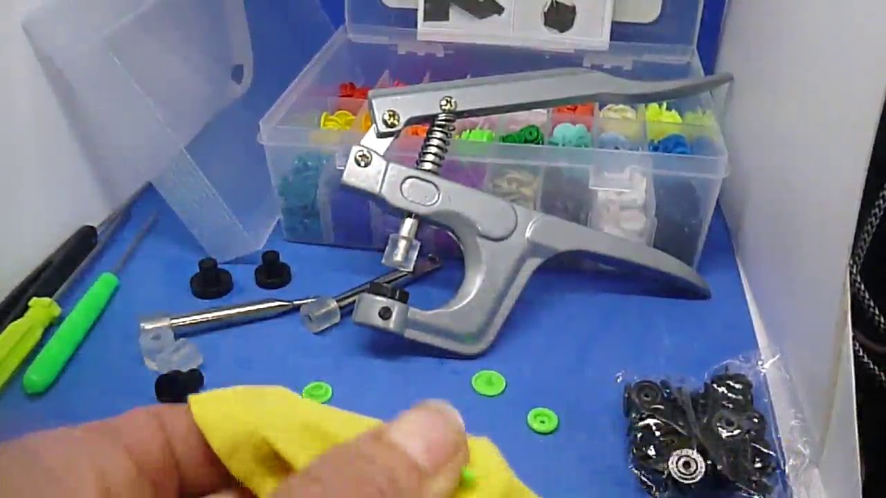 LIHAO Snaps Zange mit 375 Set T5 Druckkn&ouml;pfe in 24 Farben N&auml;hfrei Zubeh&ouml;re in Organizer