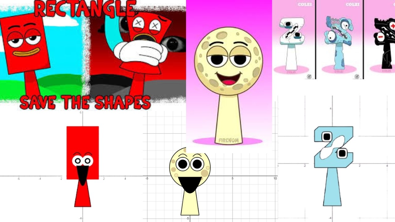 Sprunki OC The Moon Wakes Up,Z from Alphabetlore,Rectangle From Save The Shapes