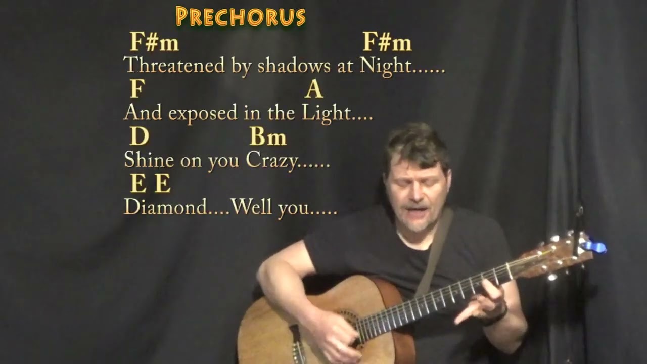 Shine on You Crazy Diamond (PINK FLOYD) Strum Guitar Cover Lesson in F#m with  Chords/Lyrics