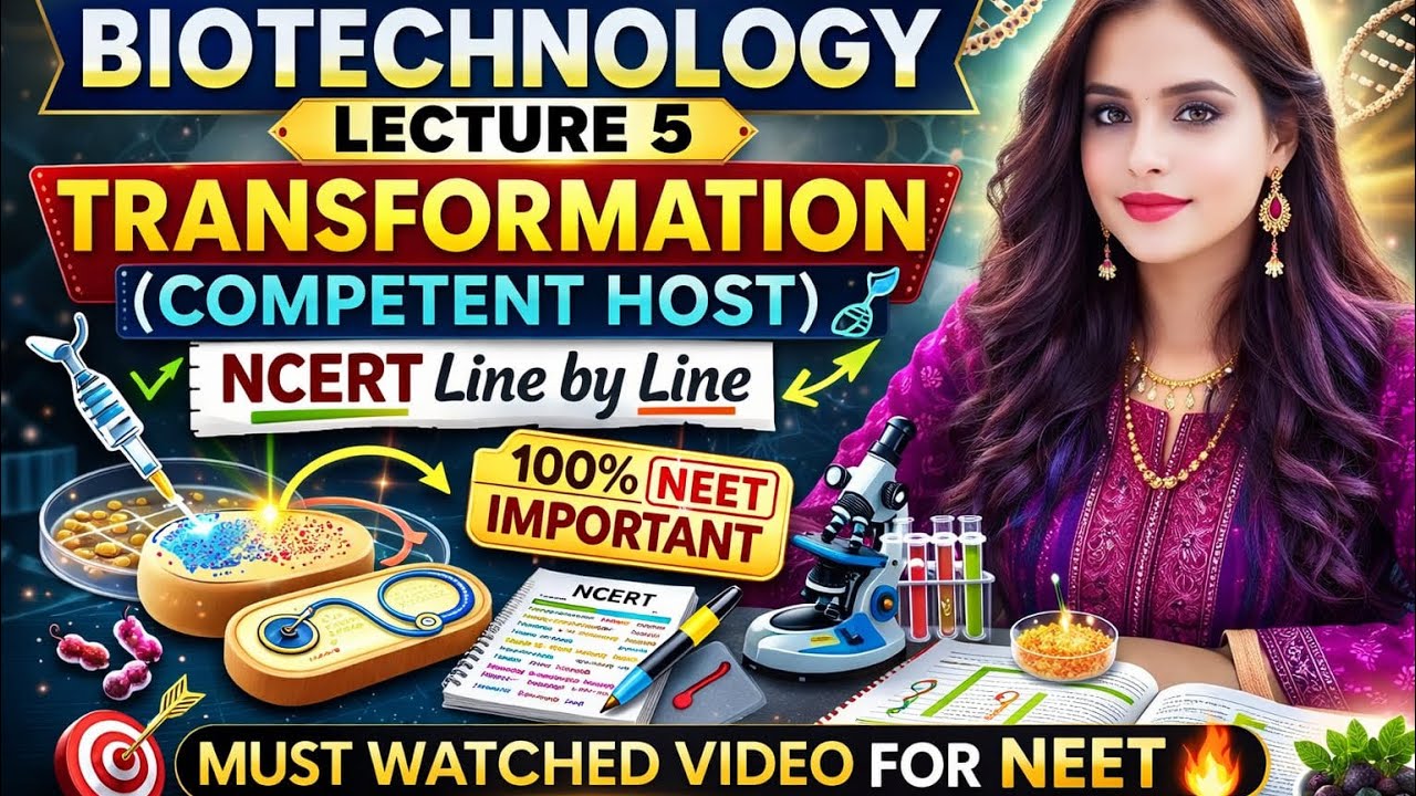@Vaishnavi-l5e5o #BIOTECHNOLOGY LECTURE 5#TRANSFORMATION#competent host#DNA uptake#neet2026 #neet 