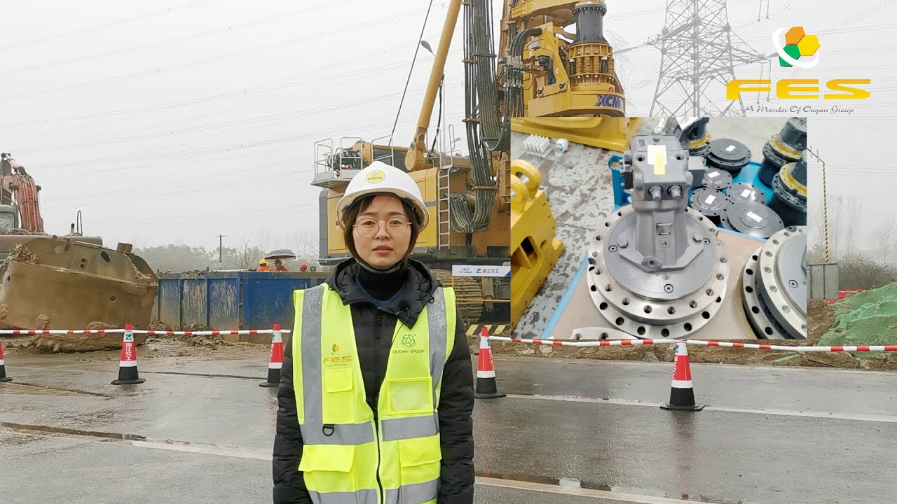 Job site tour with FES: XCMG XR450E drill rig in action.
