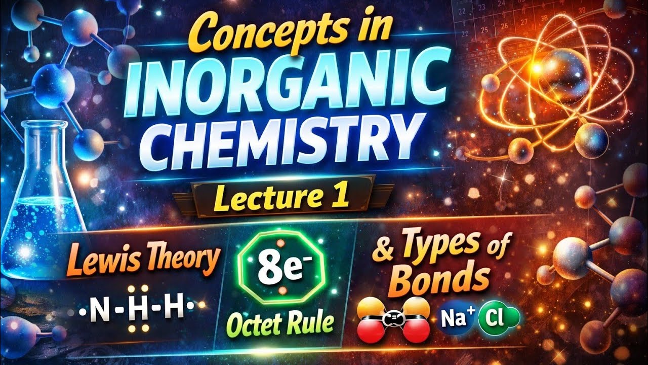 Concepts in Inorganic Chemistry Lecture 1 | Lewis Theory, Octet Rule & Types of Bonds