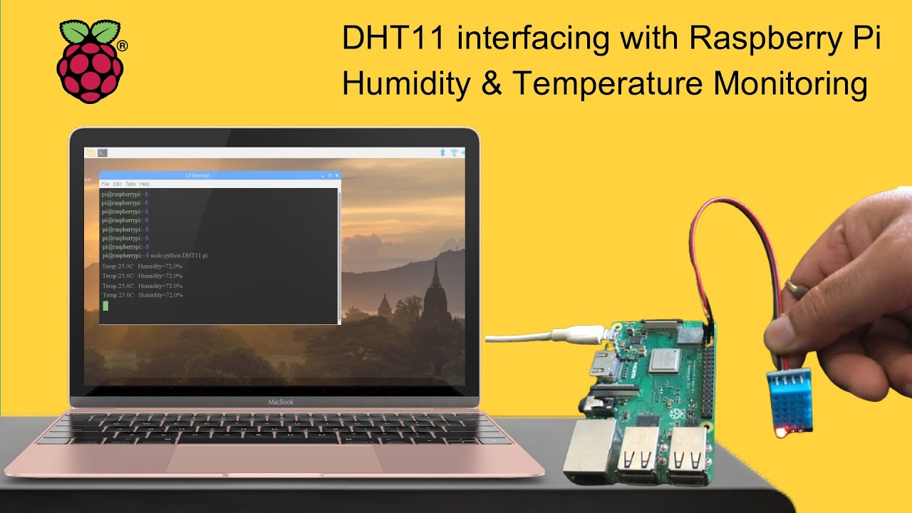 Raspberry Pi с DHT11 | Мониторинг датчиков влажности и температуры