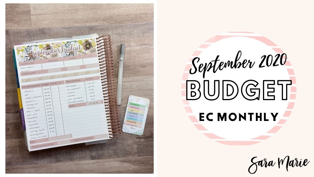September 2020 Budget | Sara Marie Stickers | EC Monthly Planner | Variable, Single Income Budget |