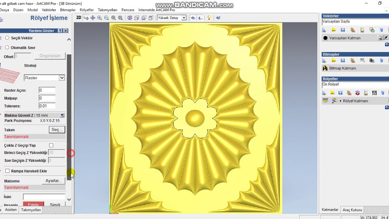 artcam de rolyef işleme eğitim