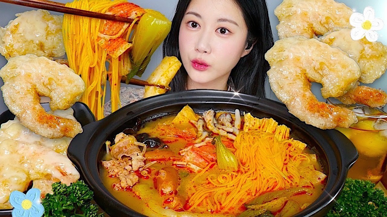 우울한 날 마라탕으로 뿌셔👊얼큰한 마라탕과 달달한 크림새우 먹방😋마라탕 먹방✨ Malatang 麻辣タン | eating show | mukbang asmr